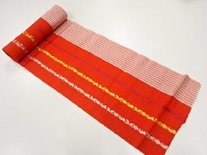 アンティーク　縞模様織出し帯地反物